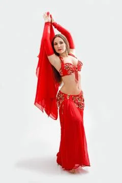 Belly dancer in red Stock Photos
