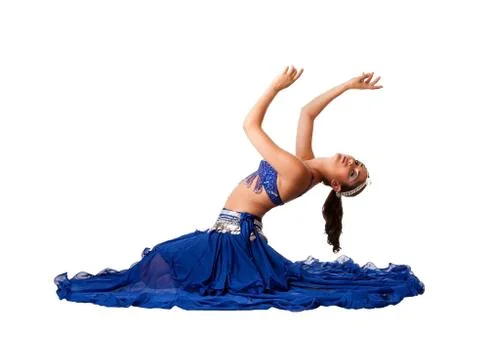 Belly dancer sitting on floor Stock Photos
