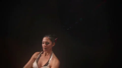 Belly dancer on studio Stock Footage 1066520