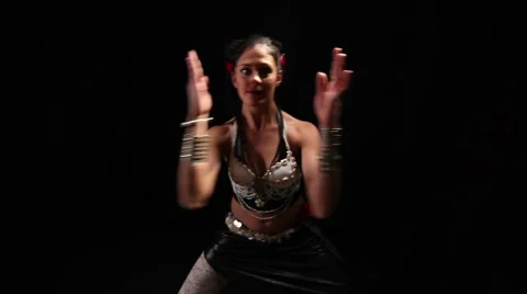 Belly dancer waving Stock Footage 1075380