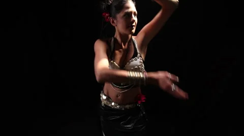Belly dancer waving Stock Footage 1078059