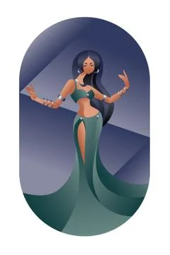 Belly dancing eastern beauty Stock Illustration