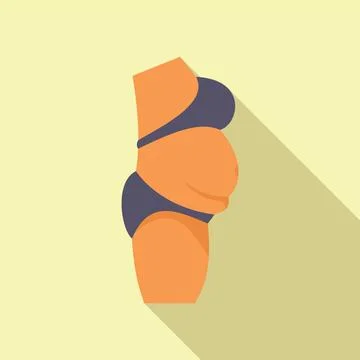 Belly liposuction icon flat vector. Medicine procedure Stock Illustration