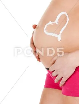 Belly of a pregnant woman Stock Photos