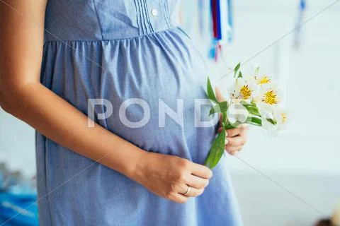 Belly of pregnant woman Stock Photos