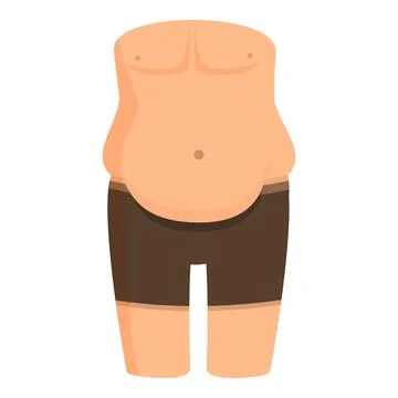 Belly problem fat icon cartoon vector. Stomach health イラスト素材