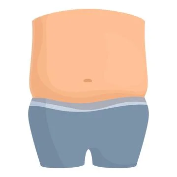 Belly skin icon cartoon vector. Fat body Stock Illustration