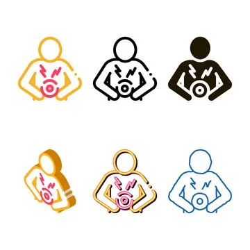 Bellyache icon vector designs outline Illustrazione stock