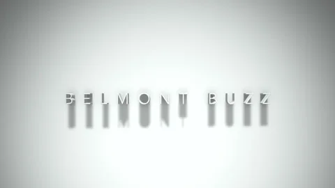 BELMONT BUZZ 3D title animation with shadows on a white background Stock Footage 296782836
