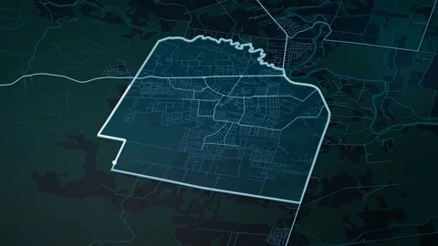 Belmopan Belize Glowing Digital Map Animation 4K Stock-Footage 338148682