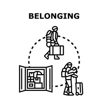 Belonging concept featuring people moving their possessions Stock Illustration