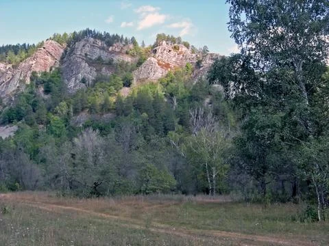 Beloretsky tract. Nature is in the way of the Beloretsky tract. Roads and lan Stock Photos