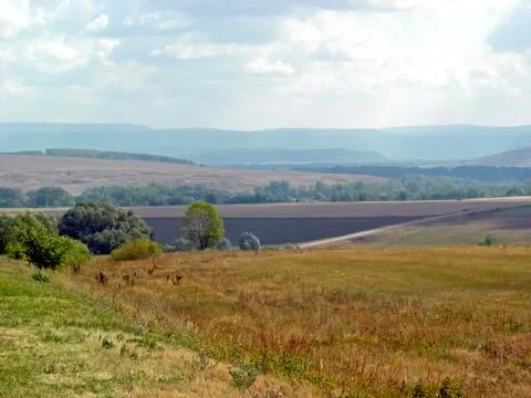 Beloretsky tract. Nature is in the way of the Beloretsky tract. Roads and lan Stock Photos