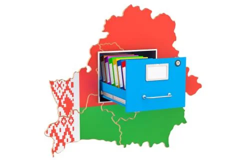 Belorussian national database concept, 3D rendering Stock Illustration