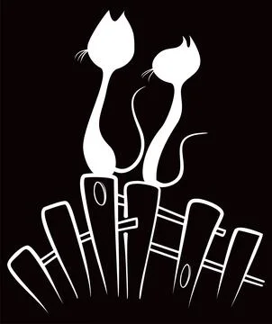 Beloved cats Stock Illustration