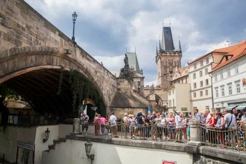 Below the Charles bridge Stock Photos