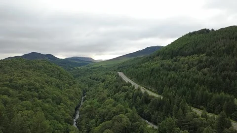 Below Garry Bridge and beyond, Loch Lomond! Stock Footage 340981137