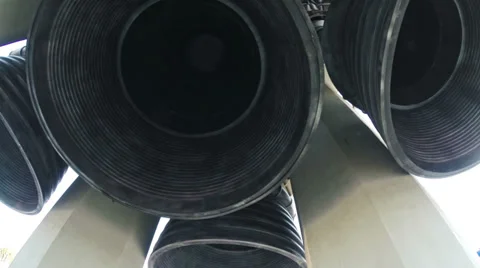 Below Main Rocket Engines of Saturn V HD Stock-Footage 35787111