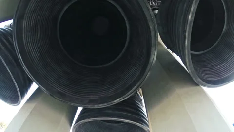 Below Main Rocket Engines of Saturn V 2.7K Stock Footage 35787650