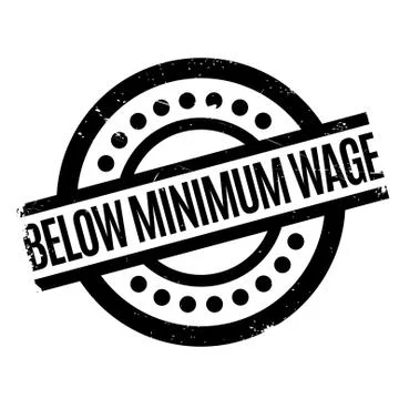 Below Minimum Wage rubber stamp Stock-Illustration