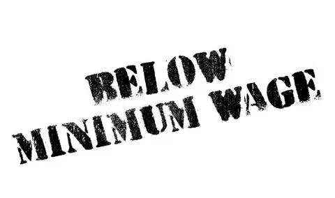 Below Minimum Wage rubber stamp Stock-Illustration