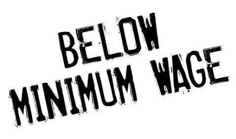 Below Minimum Wage rubber stamp Stock-Illustration