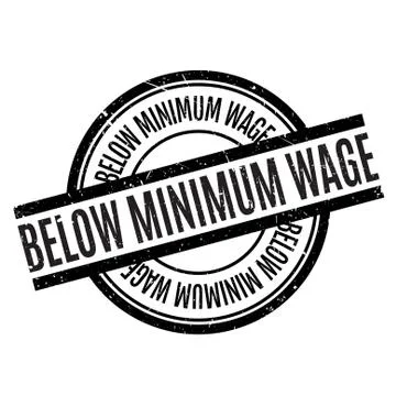 Below Minimum Wage rubber stamp Stock-Illustration