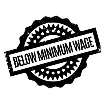Below Minimum Wage rubber stamp Stock-Illustration