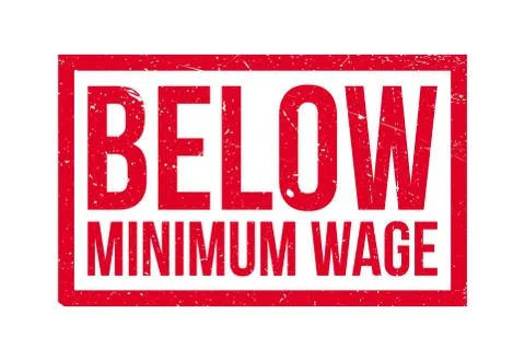 Below Minimum Wage rubber stamp Stock-Illustration