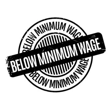 Below Minimum Wage rubber stamp Stock-Illustration