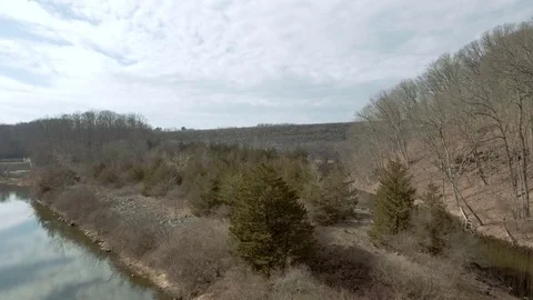 Below small dam Vídeos de archivo 72921660