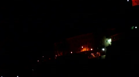 Below some roofs Stock Footage