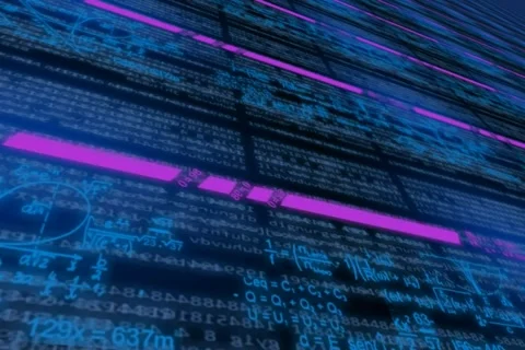 Below view - ulta dimension -  coding message - lines of data - information - Stock Footage 68608899