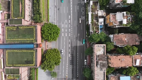 Below you can see fast cars and beautifully planted gardens on the roofs. Stock Footage 113165869