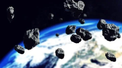 Belt asteroids in space Stock Illustration