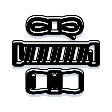 Belt buckles rope elements black and white illustration イラスト素材