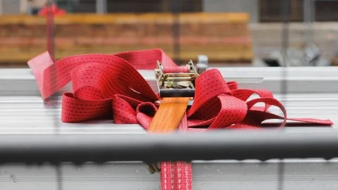 Belt construction loading  strap safety Video stock 108628956