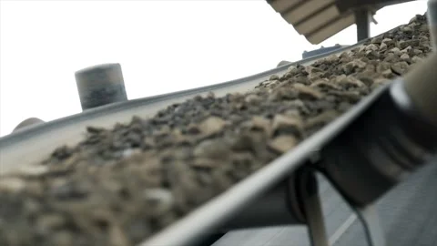 Belt Conveyor, Cold Elevator and hopper to supply cold aggregate from cold Stock Footage 255334079