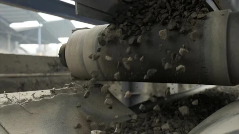Belt Conveyor, Cold Elevator and hopper to supply cold aggregate from cold Stock Footage 255334126