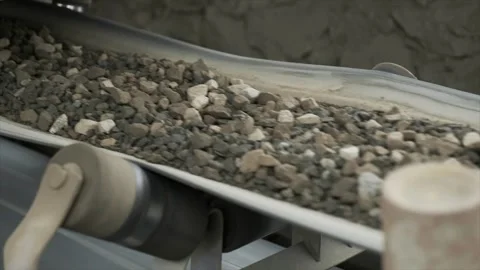 Belt Conveyor, Cold Elevator and hopper to supply cold aggregate from cold Stock Footage 255334652