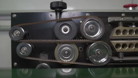 Belt conveyor of packing machine working process Stock Footage 170697515
