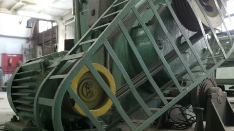 Belt drive on the machine Stock Footage 94141555