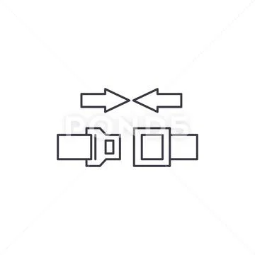 Belt fastener vector line icon, sign, illustration on background, editable Stock Illustration