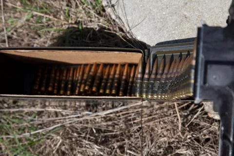 Belt fed ammo Stock Photos
