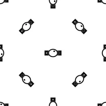 Belt with oval shaped buckle pattern seamless black Illustrazione stock