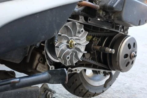 Belt replacement scooter. continuously variable transmission (CVT) Stock Photos