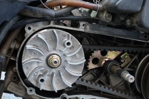 Belt replacement scooter. continuously variable transmission (CVT) Stock Photos