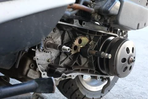Belt replacement scooter. continuously variable transmission (CVT) Stock Photos