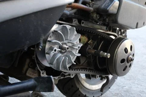 Belt replacement scooter. continuously variable transmission (CVT) Stock Photos