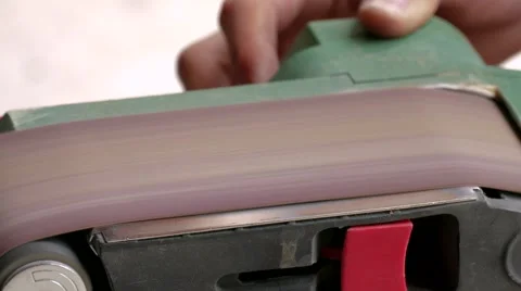 Belt sander, close-up Stock Footage 68808517